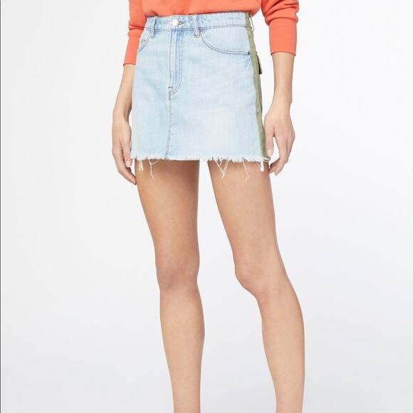 FRAME Le Mini Jeans Skirt Cargo Mix Canteburry - Picture 2 of 9